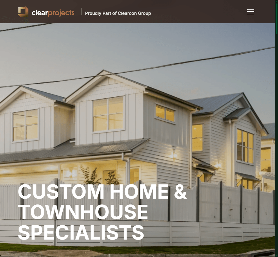 Clear Projects website hero image