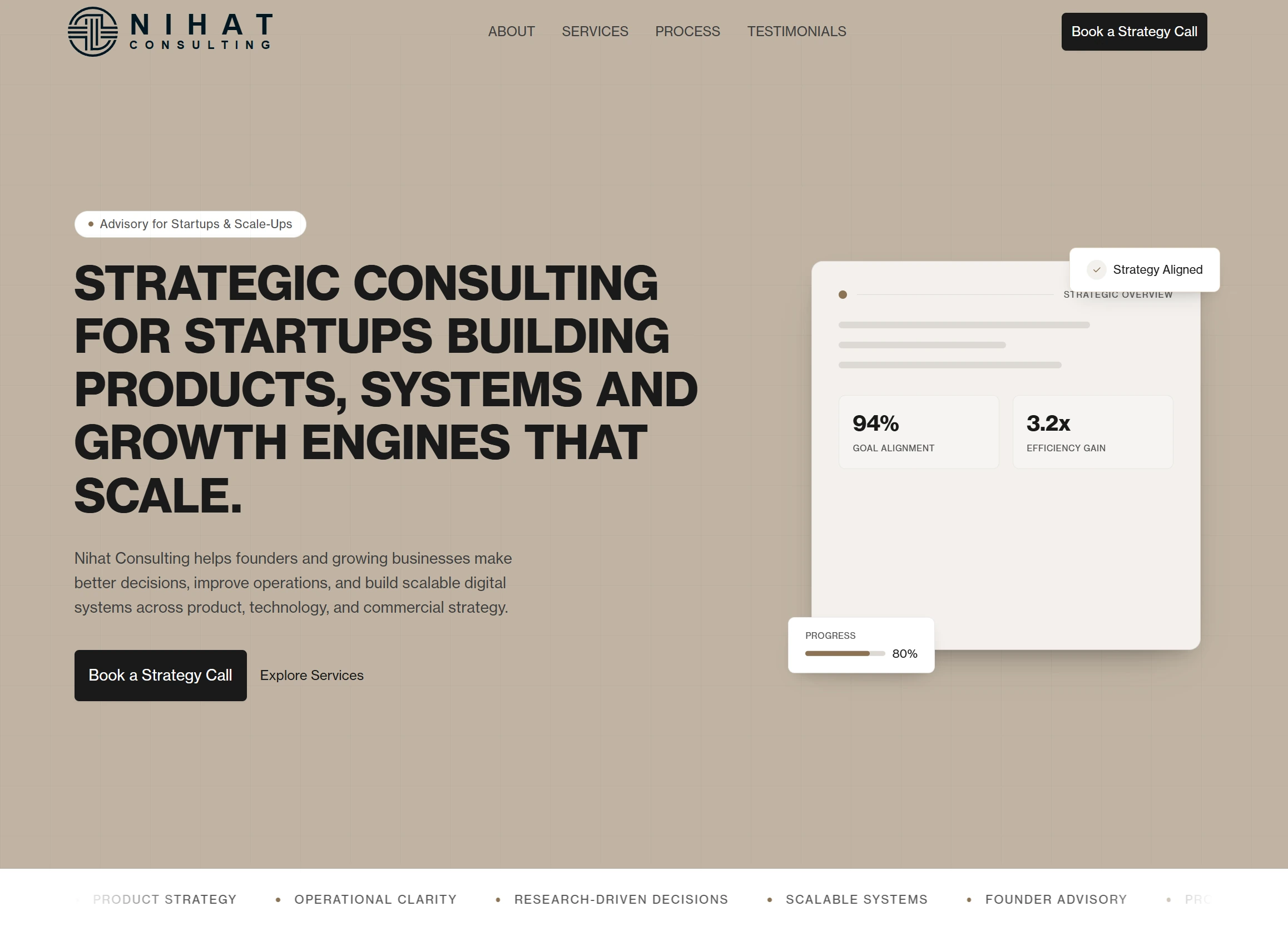 Nihat Consulting website hero image