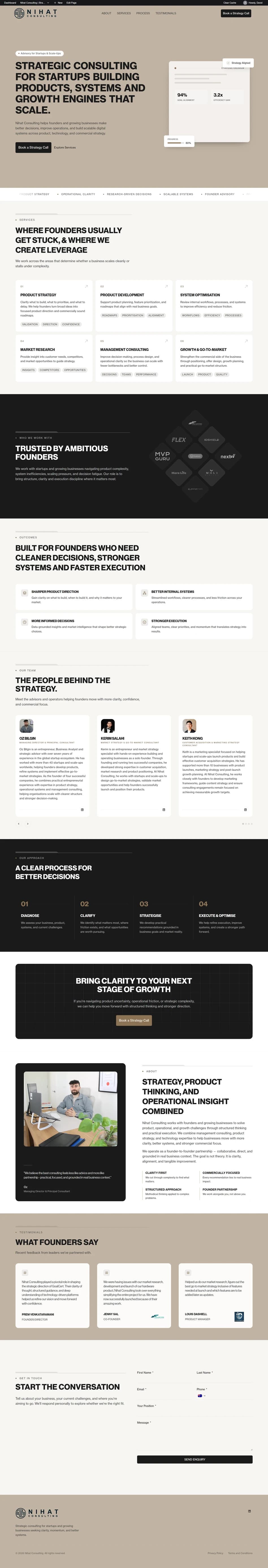 Nihat Consulting website screenshot