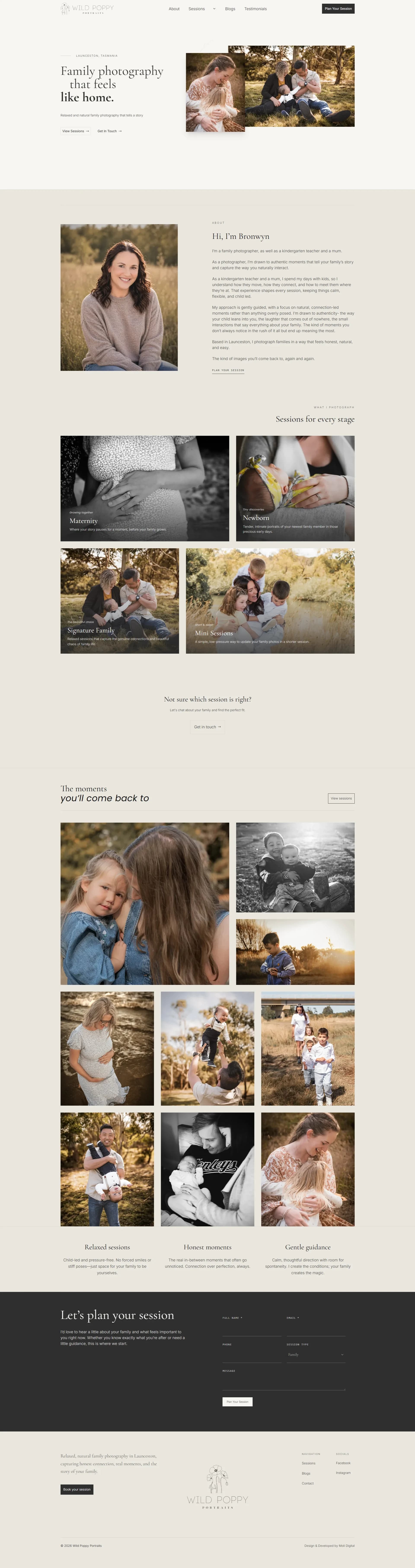 Wild Poppy Portraits website screenshot