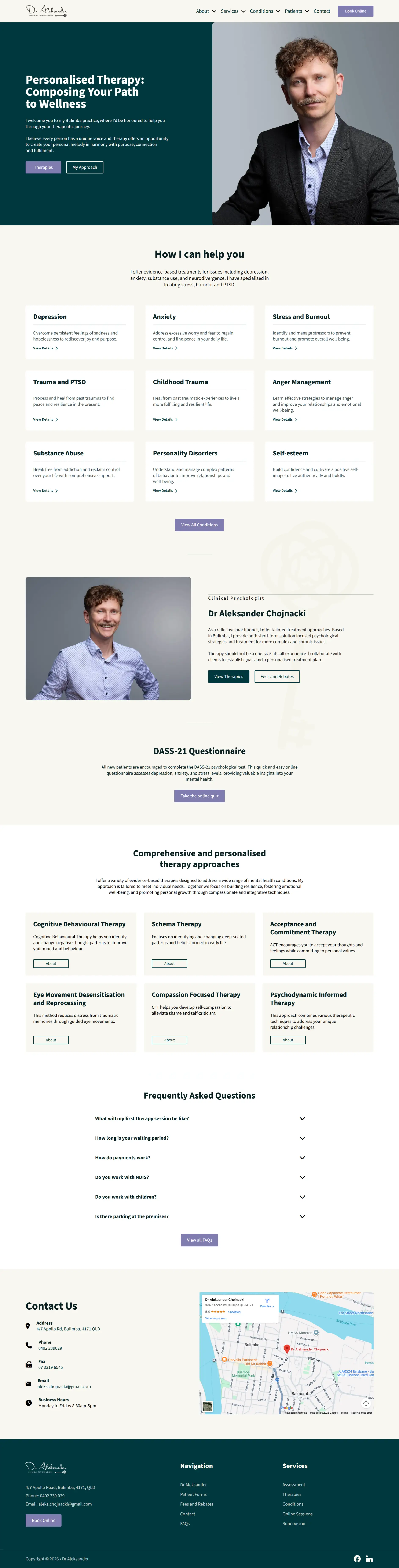 Dr Aleksander website screenshot
