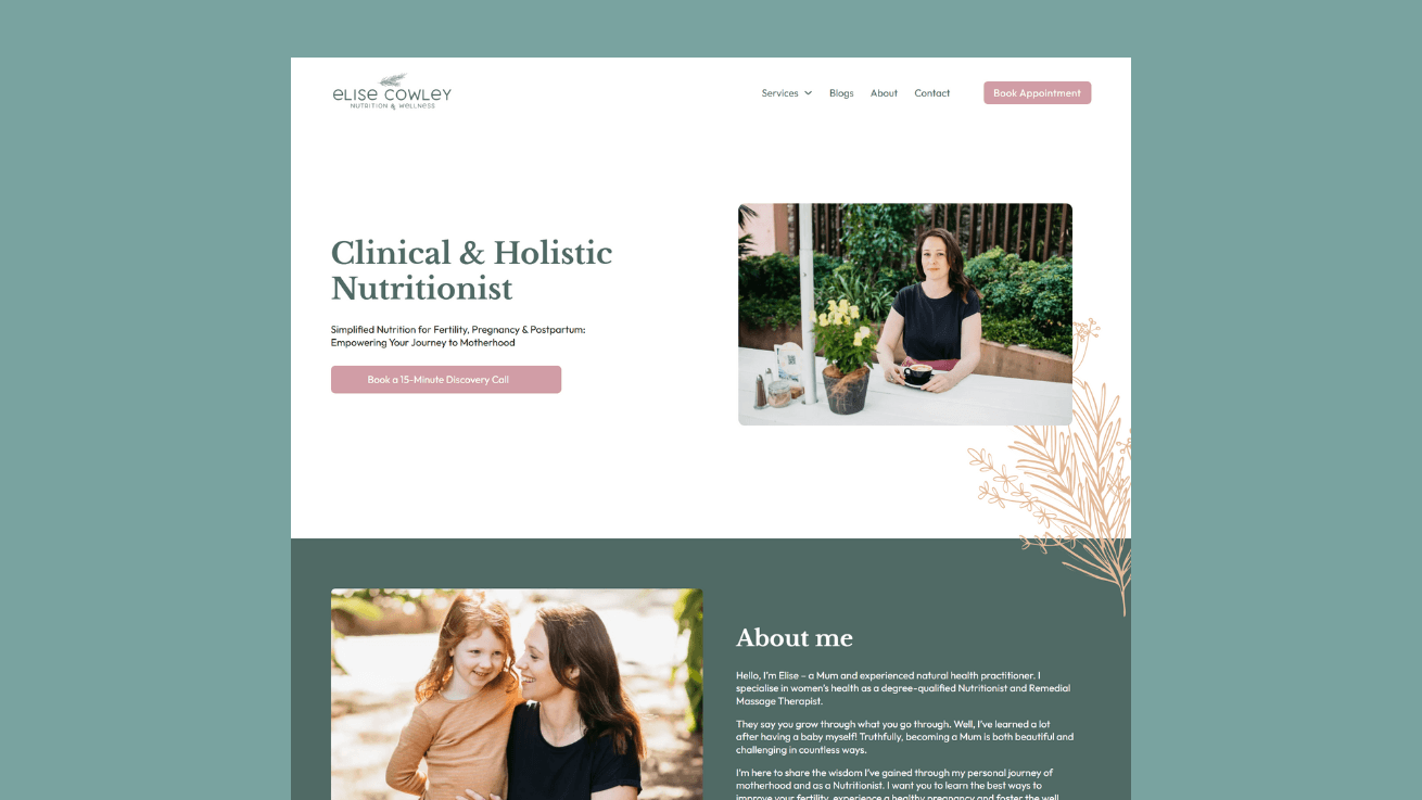 Elise Cowley Nutritionist website